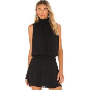 Krisa High Neck Black Mini Dress in M